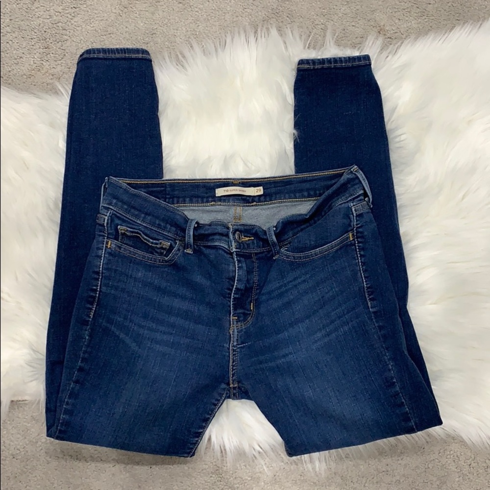 Levi 710 Dark Blue Super Skinny Jeans Size 29